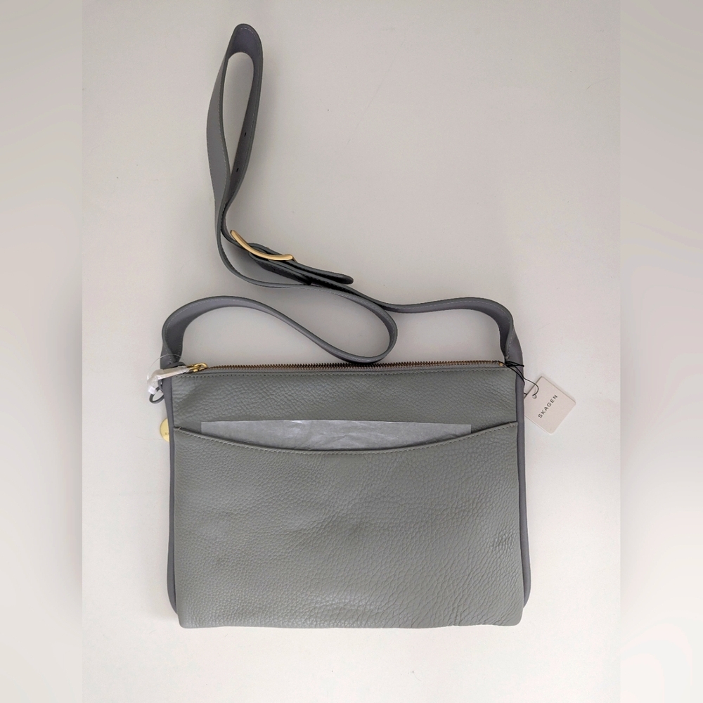Skagen Anesa XBody Leather Bag - Light Ash Gray NWT - Picture 2 of 3